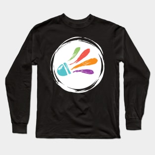 Badminton Shuttlecock Colorful Ball Lover Long Sleeve T-Shirt